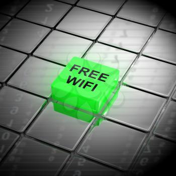 Free Wifi Anywhere Wireless Coverage 3d Rendering Shows Wireless Connectivity On Hotspots For Surfing The Web