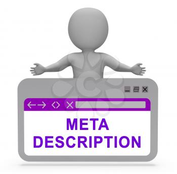 Meta Description Website Seo Source 3d Rendering Shows Data Coding To Optimize Search Indexing 