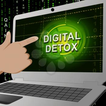 Digital Detox Digital Gadget Cleanse 3d Illustration Shows Rehabilitation From Using A Smartphone Internet Or Laptop