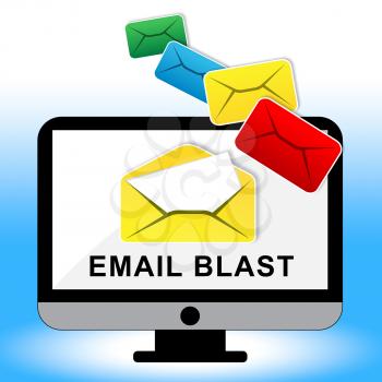 Email Blast Newsletter Promotion Delivering 3d Illustration Shows Marketing List To Send Target Correspondence