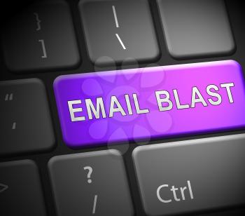 Email Blast Newsletter Promotion Delivering 3d Illustration Shows Marketing List To Send Target Correspondence