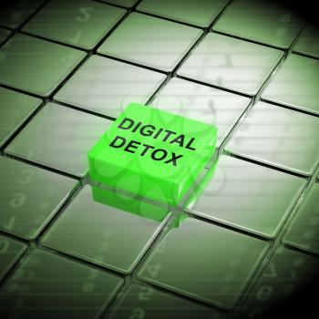 Digital Detox Digital Gadget Cleanse 3d Rendering Shows Rehabilitation From Using A Smartphone Internet Or Laptop