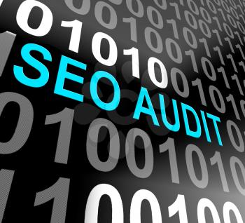 Seo Audit Website Ranking Assessment 3d Rendering Shows Search Engine Optimization review Or traffic Study