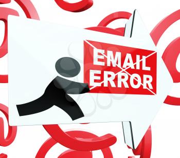 Email Fail Error Send Trouble 3d Rendering Shows Unsuccessful E-mail Warning Like Letter Lost Or Delivery Disaster