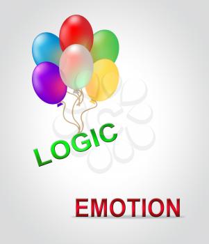 Emotion Versus Logic Writing Illustrates The Difference Between Head And Heart. The Mind Deals With Rational Thinking, Imagination And Feelings - 3d Illustration