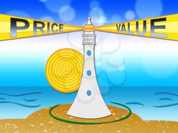 Price Vs Value Words Comparing Cost Outlay Against Financial Worth. Product Pricing Strategy Or Investment Valuation - 3d Illustration