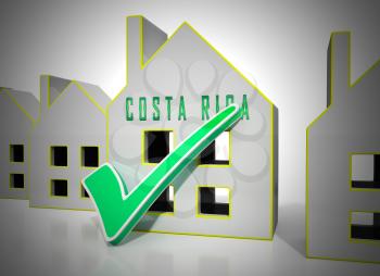 Costa Rica Homes Icon Depicts Real Estate Or Investment Property. Luxury Residential Buying And Ownership - 3d Illustration