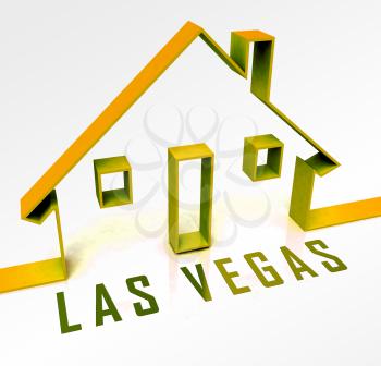 Las Vegas Real Estate Icon Depicts Houses And Homes In Nevada. Property Purchases And Development Sales - 3d Illustration