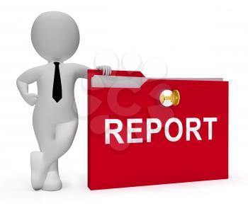 Impact Report File Shows A Summary Or Writing Of Evidence And Results 3d Illustration. Business Data Or Political Information 