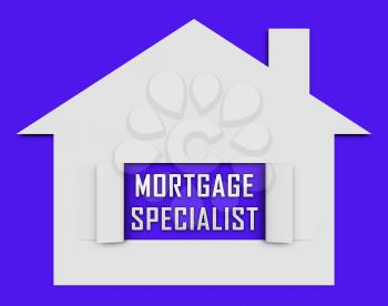 Mortgage Specialist Or Expert Icon Meaning Property Purchase Pro. Broker Or Advisor On Real Estate Insurance - 3d Illustration