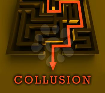 Russia Collusion Maze Depicting Conspiracy And Cooperation With The Russian Government 3d Illustration. Dirty Politics In The United States