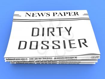 Dirty Dossier Newspaper Containing Political Information On The American President 3d Illustration. Investigation Data From Spying On Russia