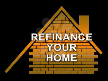 Refinance Your Home Icon Representing Home Equity Line Of Credit. Finance From Ownership Of Houses Or Apartments - 3d Illustration