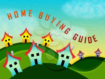 Home Or House Buying Guide Town Means Real Estate Guidebook For Purchasing Investments Or Accomodation - 3d Illustration