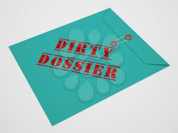 Dirty Dossier Envelope Containing Political Information On The American President 3d Illustration. Investigation Data From Spying On Russia