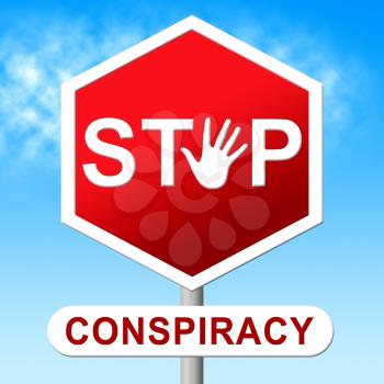 Secret Conspiracy Sign Representing Complicity In Treason Or Political Collusion 3d Illustration. Criminal Intrigue In The Elections
