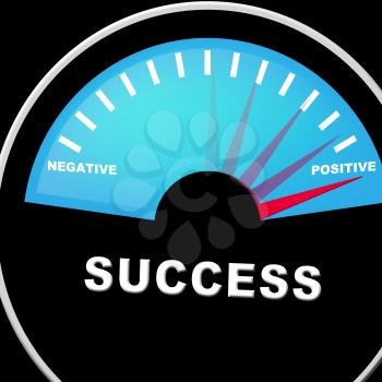 Success Versus Failure Gauge Depicting Improvement And Progress Against Crisis. Aiming For Positive Outcomes And Achievement - 3d Illustration