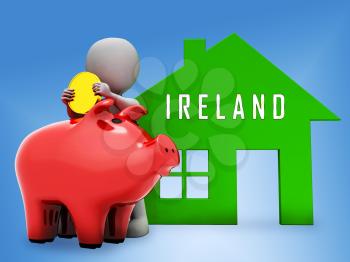 Ireland Real Estate Property Icon Illustrating Home Purchase Or Renting. Eire Realty For Homeowners And Investors - 3d Illustration