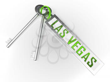 Las Vegas Real Estate Key Depicts Houses And Homes In Nevada. Property Purchases And Development Sales - 3d Illustration