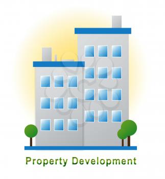 Property Development Australian Building Means Real Estate Construction. Australian Houses And Apartments Residences - 3d Illustration
