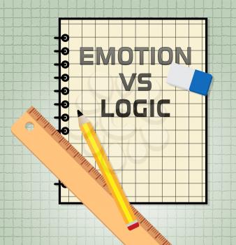 Emotion Versus Logic Report Illustrates The Difference Between Head And Heart. The Mind Deals With Rational Thinking, Imagination And Feelings - 3d Illustration