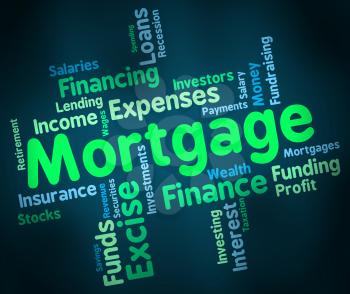 Mortgage Rates Wordcloud For Buy To Let Morgage Or Home Ownership Finance. Loan Borrowing And Banking Plan - 3d Illustration