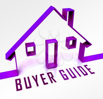 Home Buyer Guide Icon Illustrates Advice On Purchasing Property. Guidebook To Investment And Value Decisions - 3d Illustration