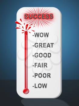 Success Vs Failure Concept Thermometer Depicts Achievement Versus Problems. Positive Or Negative Thinking And Learning From Mistakes - 3d Illustration
