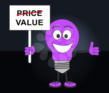 Price Versus Value Sign Demonstrating Product Evaluation Of Cost And Worth. Budgeting Of Buying And Selling - 3d Illustration