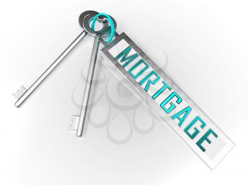 Morgage Or Mortgage Offer Key Depicting Credit For Buying Real Estate. Finance To Buy Property For Investment - 3d Illustration