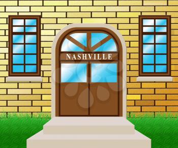 Nashville Homes Real Estate Building Depicts Tennessee Realty And Rentals. Apartment Or House Buying Broker Downtown - 3d Illustration