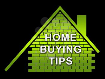 House Buying Tips Icon Depicts Assistance Purchasing Residential Property. Real Estate And Mortgage Finance Guidance - 3d Illustration