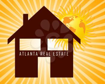 Atlanta Real Estate Icon Represents Housing Investment And Ownership. Selling Property In The Usa 3d Illustration.
