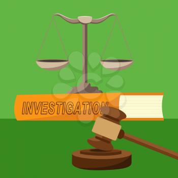 Criminal Investigation Definition Showing Crime Detection Of Legal Offense 3d Illustration. Analyzing Evidence Of Fraud Or Murder