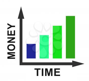 Time Vs Money Graph Contrasting Earning Money With Leisure Or Retirement. Quit And Live A Relaxing Life Or Work Harder - 3d Illustration