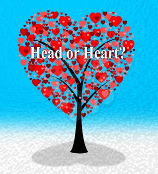 Head Vs Heart Symbol Portrays Emotion Concept Against Logical Thinking. Cerebral Reason Versus Soul And Feeling - 3d Illustration
