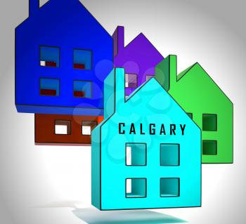 Calgary Real Estate Icon Shows Property For Sale Or Rent In Alberta. Investment Agents Or Brokers Symbol 3d Illustration