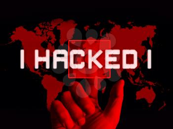 Website Hacked Cyber Security Alert 2d Illustration Shows Online Site Data Risks. Election Hacking Attacks On The Usa In 2018 And 2020 From Russia 