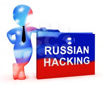 Election Hacking Russian Espionage Attacks 3d Illustration Shows Hacked Elections Or Ballot Vote Risk From Russia Online Like US Dnc Server Breach