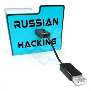 Russia Hacking American Elections Data 3d Illustration Shows Kremlin Spy Hackers On Internet Attack Usa Election Security Or Cybersecurity