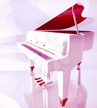 Piano keys on white piano.