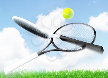 Tennis; racket; court; sky, game