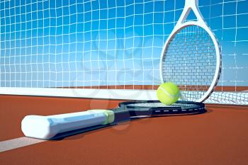 Tennis; rackets; sphere; court.