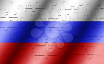 Russia flag jigsaw. puzzle concept
