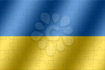 Ukraine flag jigsaw. puzzle concept