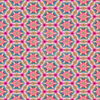 Kaleidoscope seamless abstract background in red and purple colors.