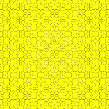 Yellow seamless background with black pattern illustration.