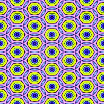 Abstract yellow and purple background with circles.