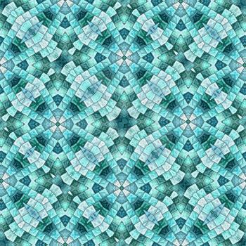 Abstract blue seamless background. Kaleidoscope background with tiles.