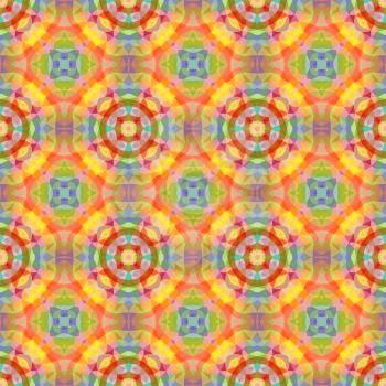 Kaleidoscope seamless abstract colorful background with circle shapes.